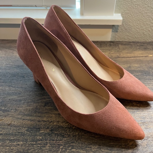 Cole Haan Women's Mylah Pink Suede Pumps - Size 7B - Worn Once - Picture 1 of 11